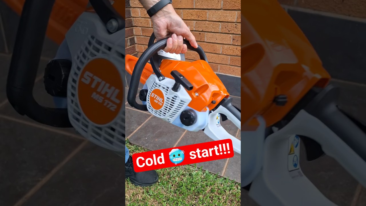 Stihl Ms172 chainsaw cold start. 