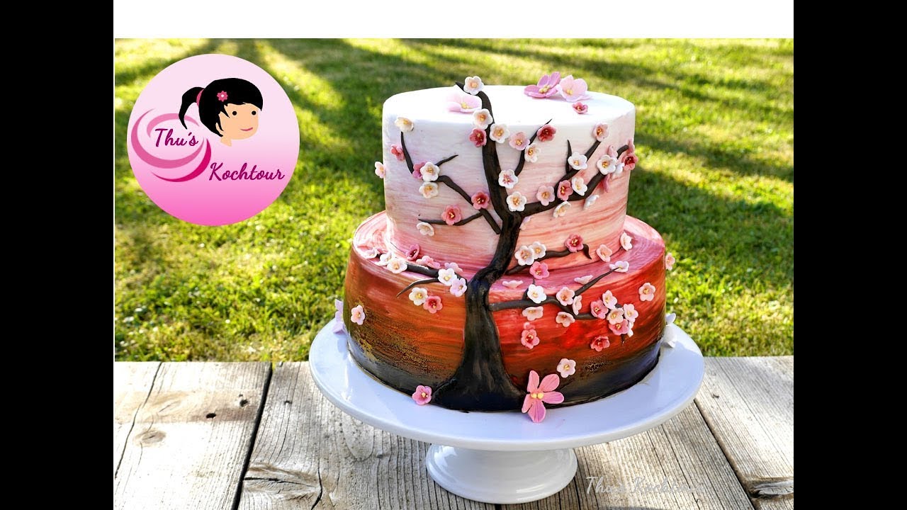 Cherry blossom cake/Motivtorte/ Kirschblütentorte/ Bánh hoa anh đào