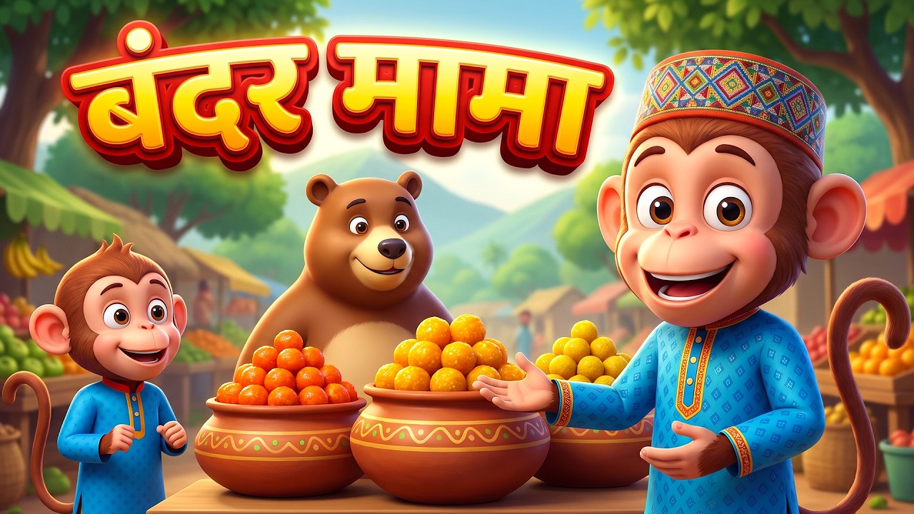 🐒 बंदर मामा पहन पजामा | Bandar Mama Pahan Pajama | 5 Mazedar Cartoon Stories | Hindi Rhymes