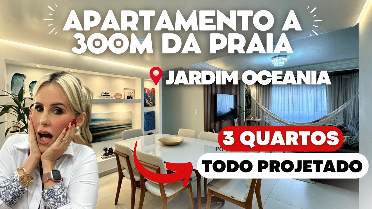 APARTAMENTO DE 97M² COM 3 QUARTOS NO JARDIM OCEANIA! A APENAS 300M DO MAR! CÓD 757