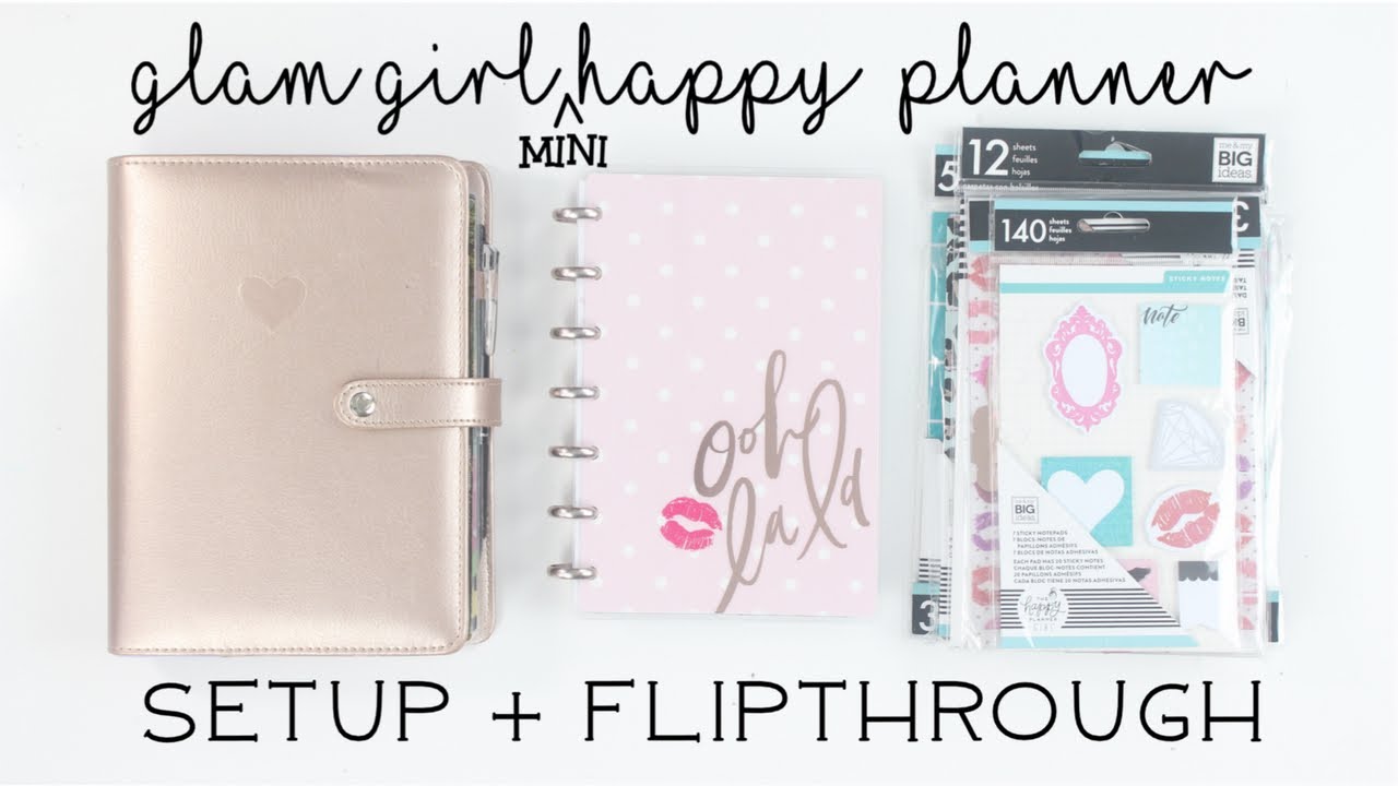 2018 MINI 👄 Glam Girl 👄 Happy Planner SETUP & FLIPTHROUGH‼️ | At Home With Quita