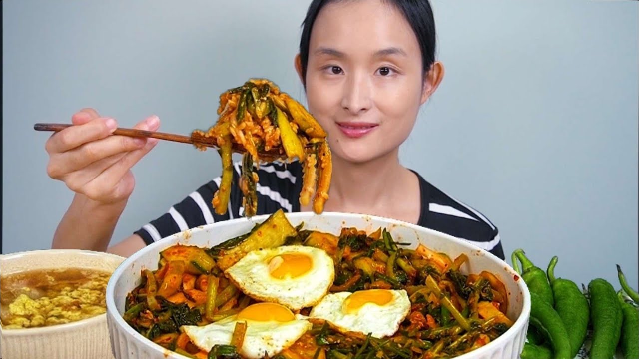 입맛도는 오이무침열무비빔밥 계란국 먹방