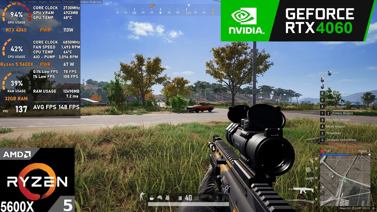 RTX 4060 : PUBG (Tested in 2025)