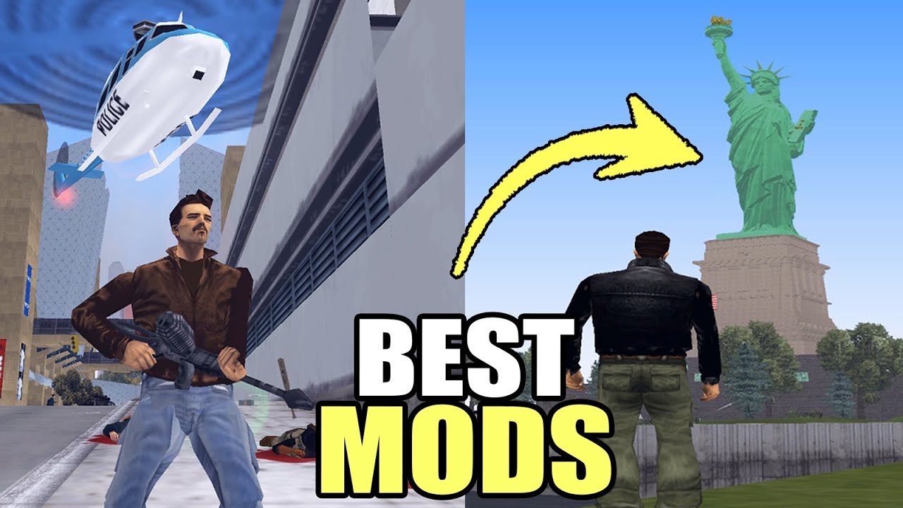 GTA 3 Best Mods - Statue of Liberty, Infinite Health Cheat, GTA 4 Animations, Minigun Mod