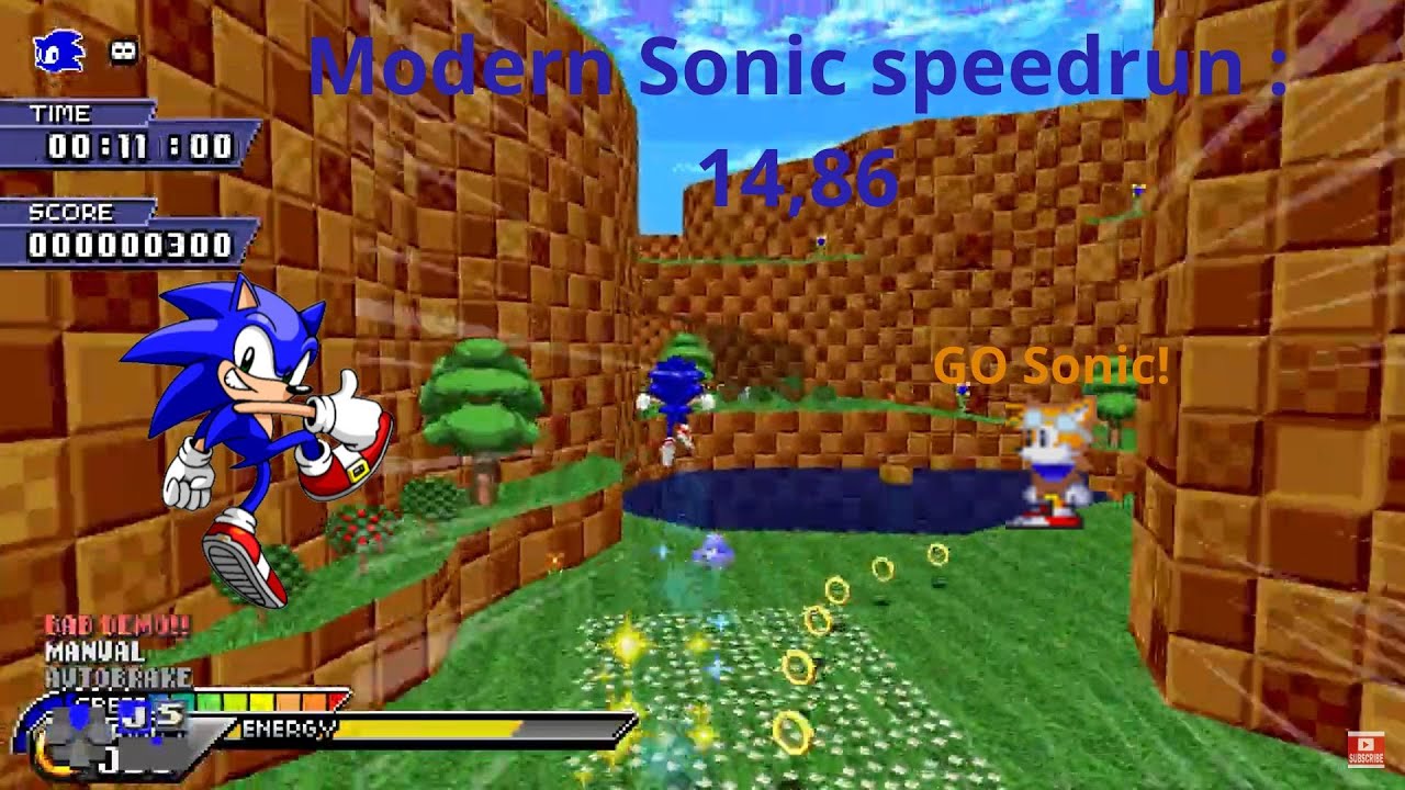 modern sonic speedruns green flower hill zone act 1 