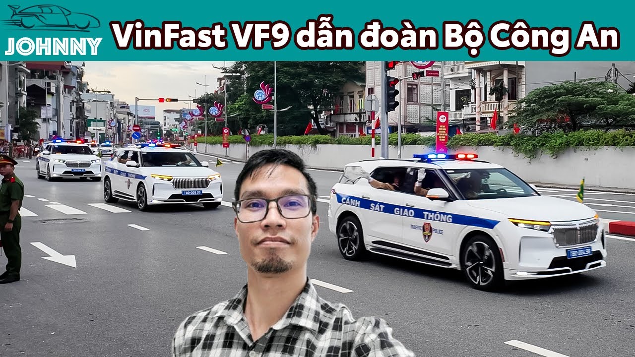 Tự Hào VinFast VF9 Quá Chất dẫn đầu khối phương tiện, khí tài của Bộ Công An tham gia A80