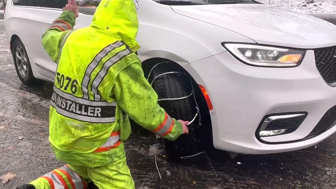 วิธีใส่โซ่ที่้ล้อรถสำหรับขับบนหิมะ How to install tire winter chains