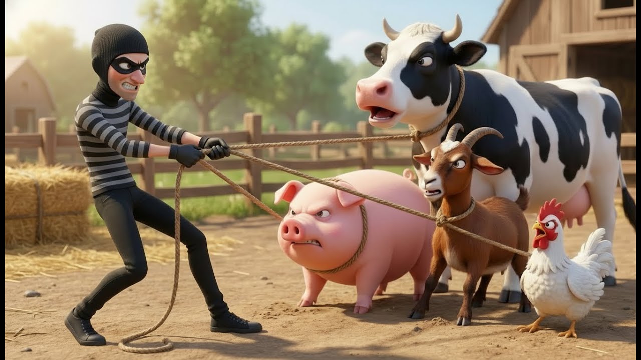 Thief in Old MacDonald’s Farm 😱 Steals All Animals! 🐔🐷🐐But ONE Clever Cat Ruins His Plan🐱
