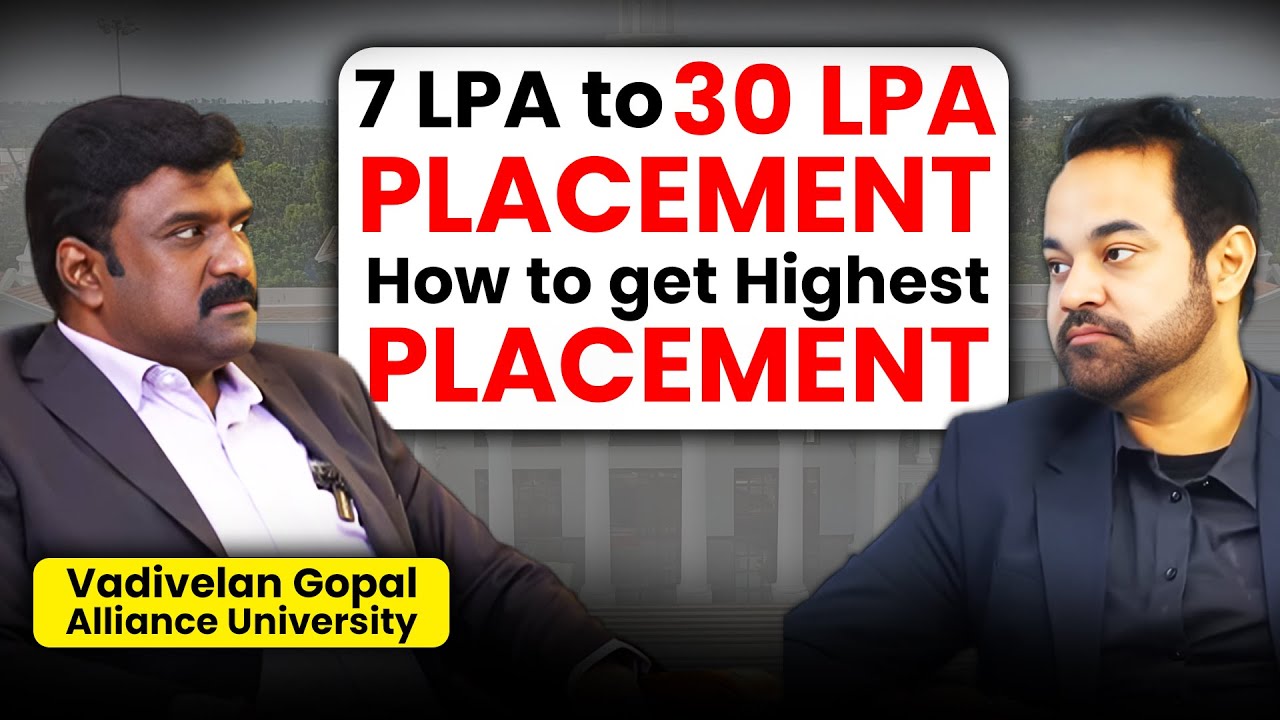 Placement Scenario at MBA Bschools Ft. Vadivelan Associate Dir Placements Alliance University