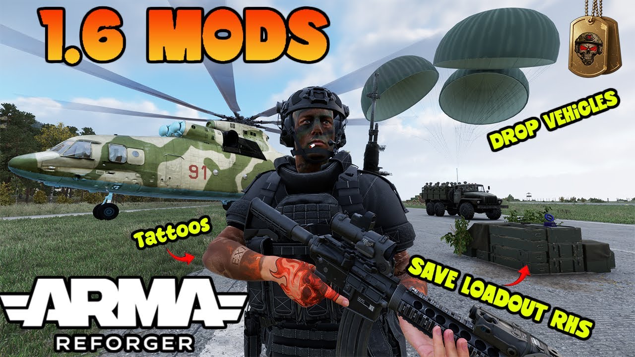 ARMA REFORGER 1.6 MODS | Сохранение экипировки, RHS, камуфляжных лиц, татуировок и многого другого!
