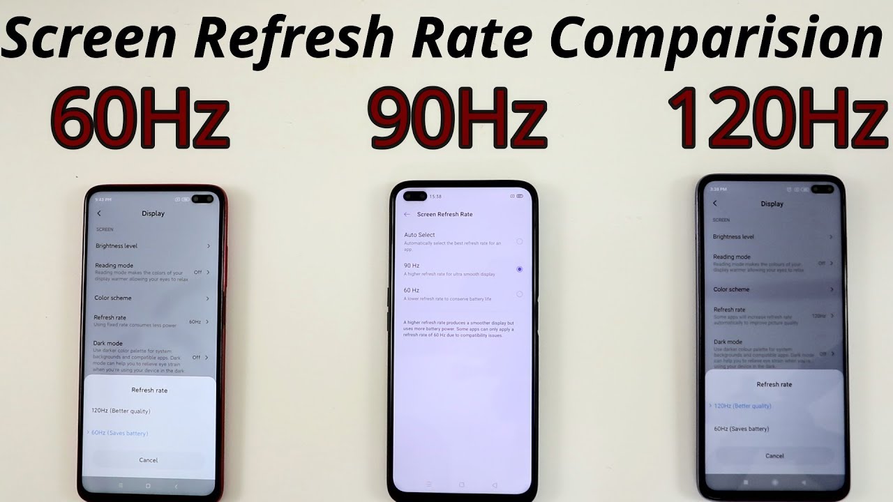 120Hz vs 90Hz vs 60Hz Screen Refresh Rate Comparision !! Actual Kya Hota Hai !! HINDI