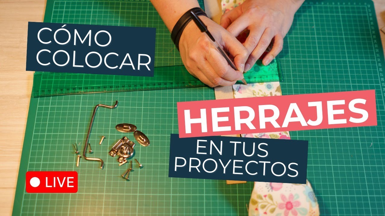Como colocar herrajes en tus proyectos de Cartonaje con Tela