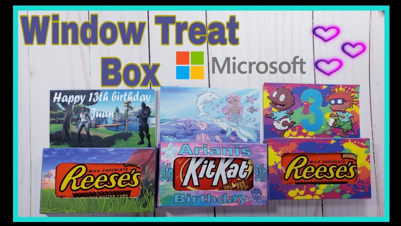 Window Treat Box Tutorial/ Microsoft Word/ Reeses-KitKat