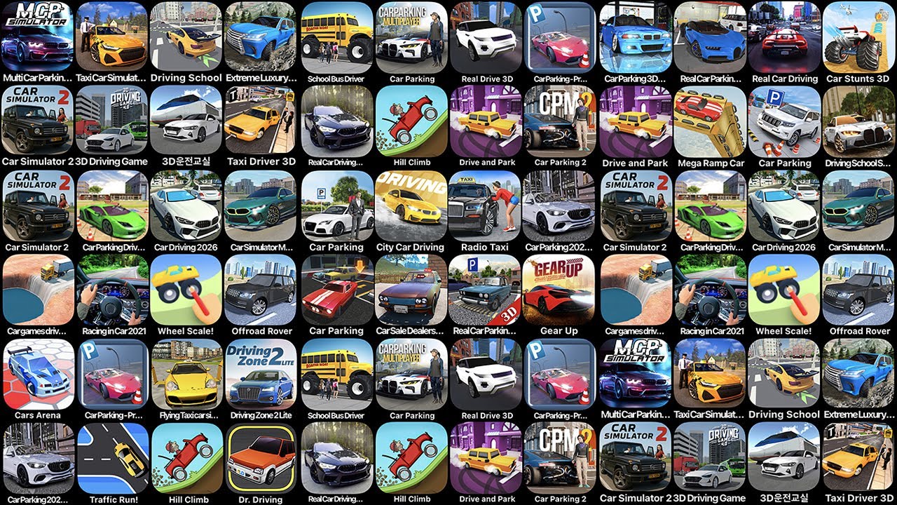 Multi Car Parking, Cars Arena, Car Parking 3D, Car Parking, Car Simulator 2, School Bus Driver