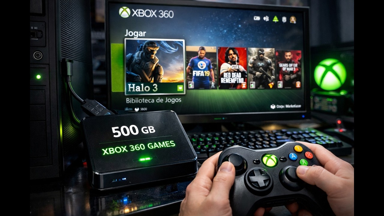 INCRIVEL!!!! HD EXTERNO DE 500GB RODANDO XBOX360 DIRETO DO PC!!!!