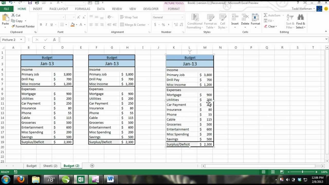 Excel 2013 Tutorial For Noobs Part 27: How to Copy and Paste as an Image/Picture 2013