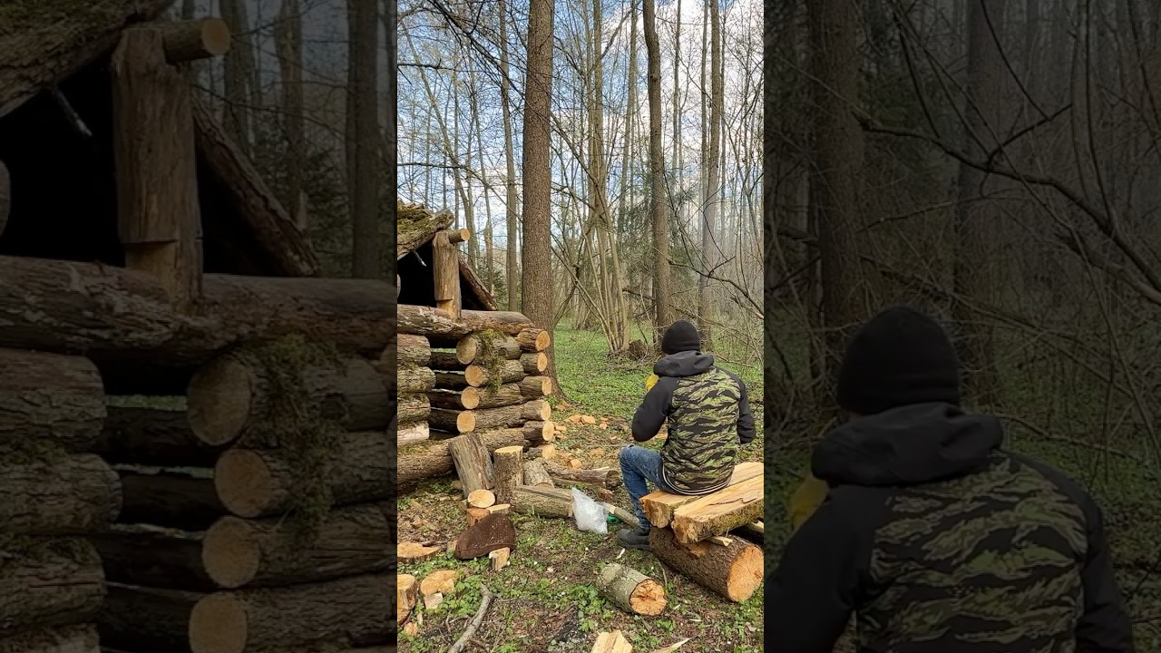 Building a Simple Log Table with a Battery-Powered Saw | Forest Cabin DIY