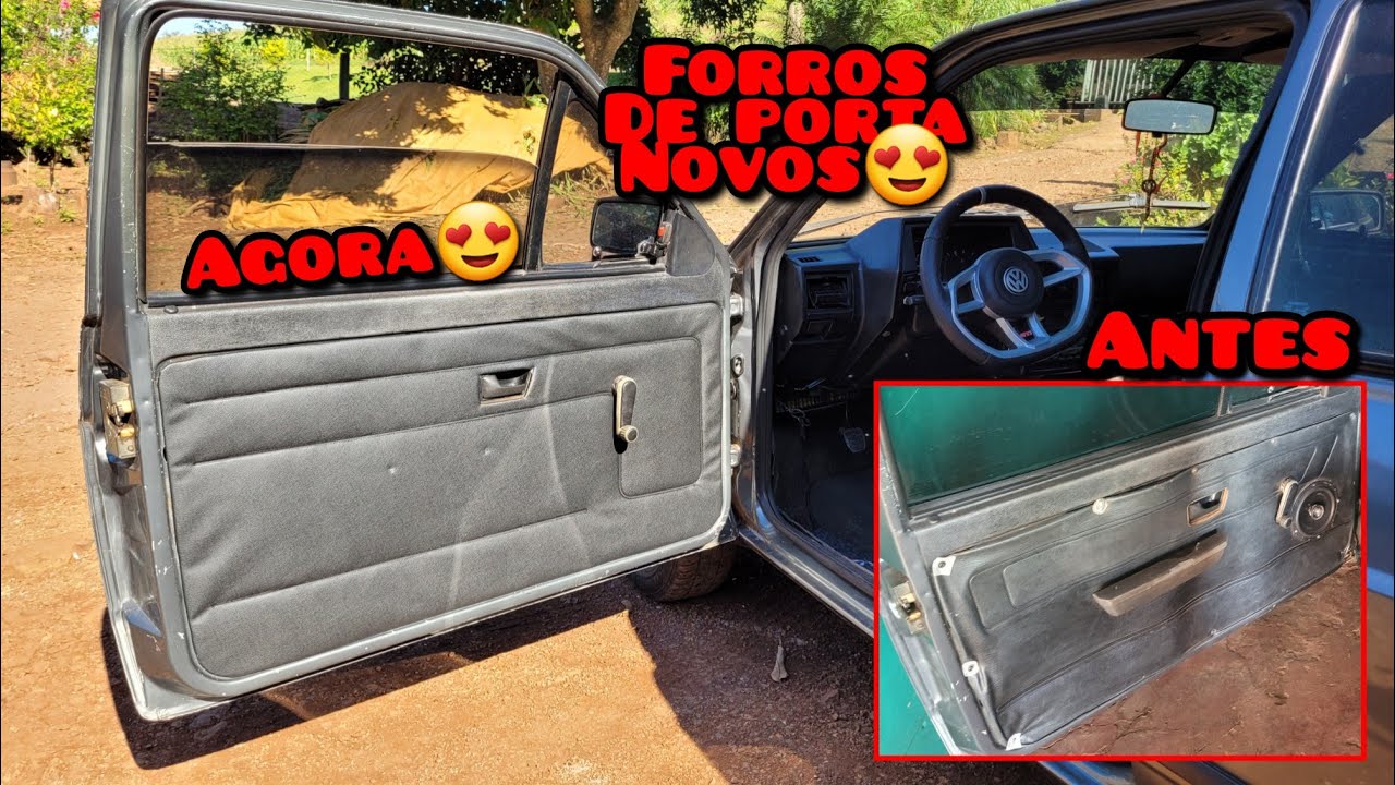 COMPREI FORROS DE PORTAS PARA MEU GOL QUADRADO + INSTALEI EM CASA