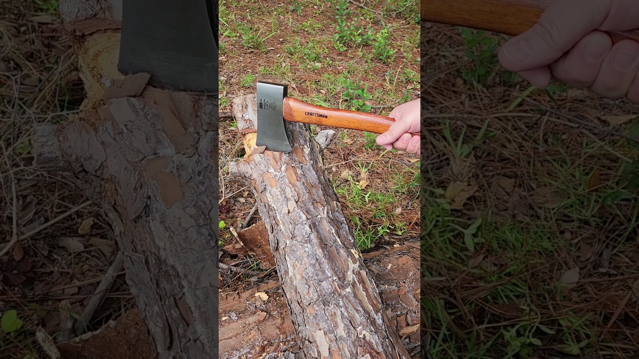 Craftsman 1070 steel hatchet can bite!