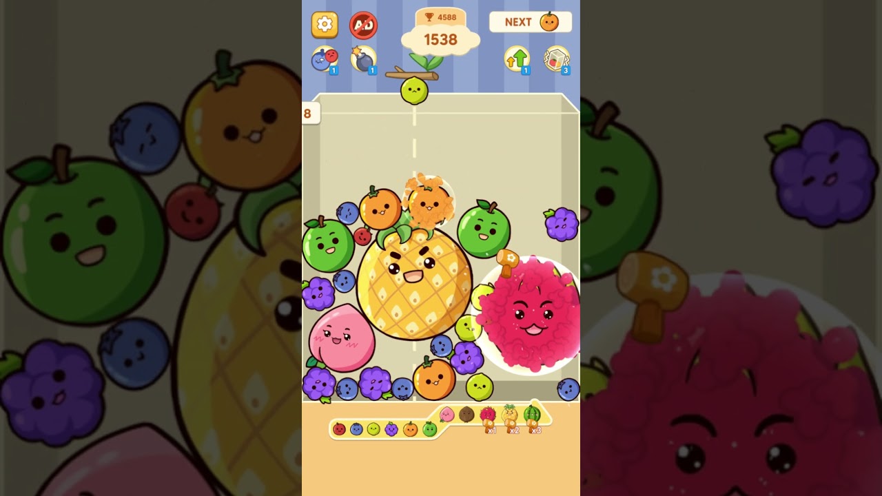 Fruit Crush new level best moments 🍉😋🍍 #games #fruitmerge
