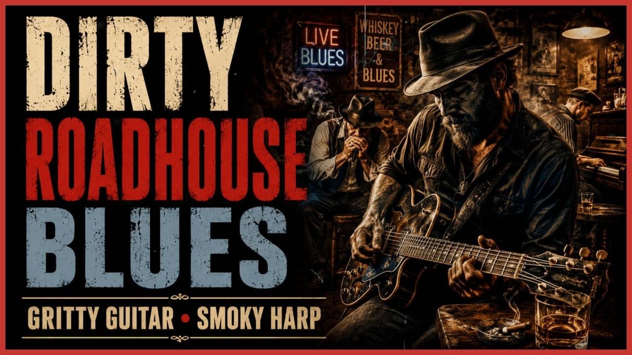 Dirty Roadhouse Blues | Gritty Guitar, Barrelhouse Piano & Smoky Harmonica Jam