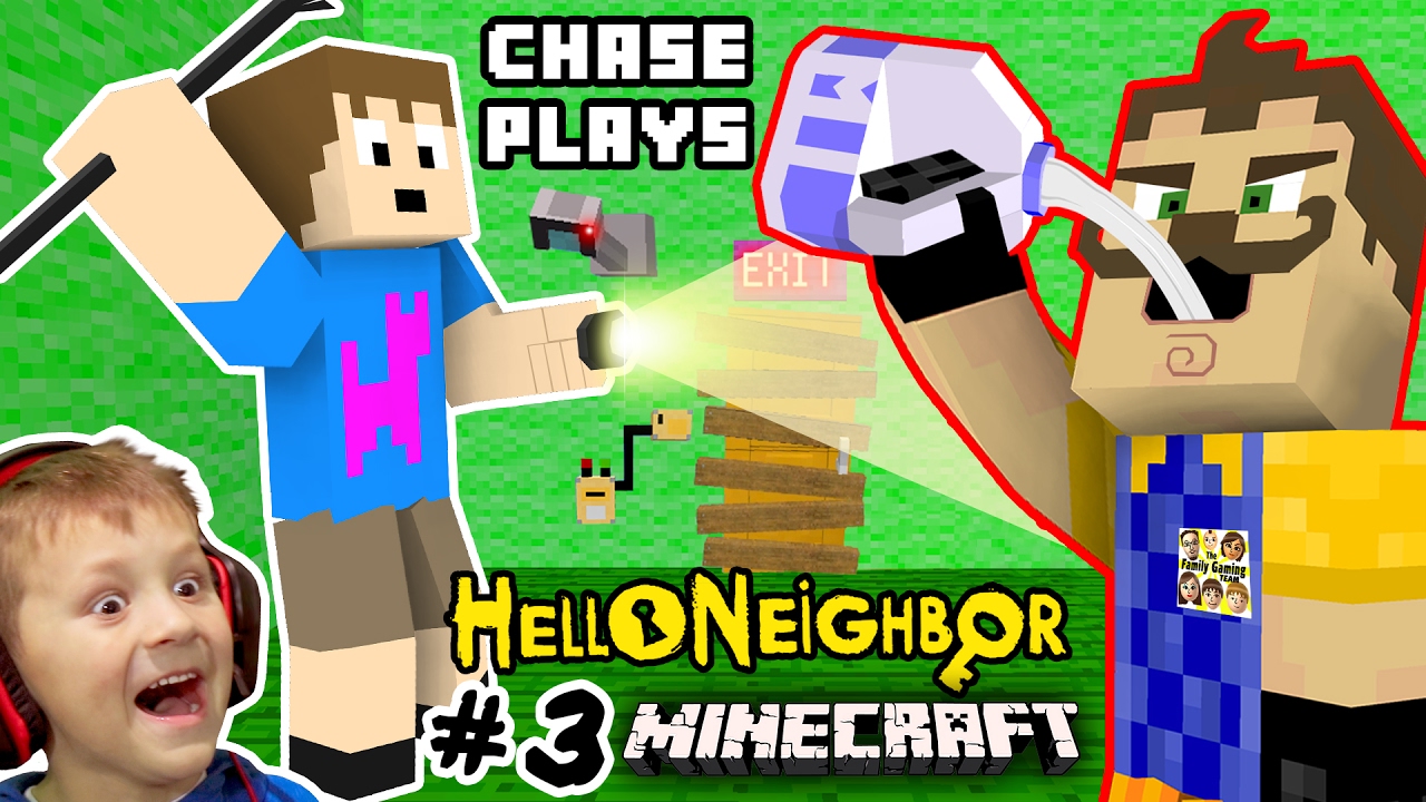 HE LOVES MILK!? HELLO NEIGHBOR MOD 4 MINECRAFT! Chase plays Alpha 3 House Showcase FGTEEV Randomness