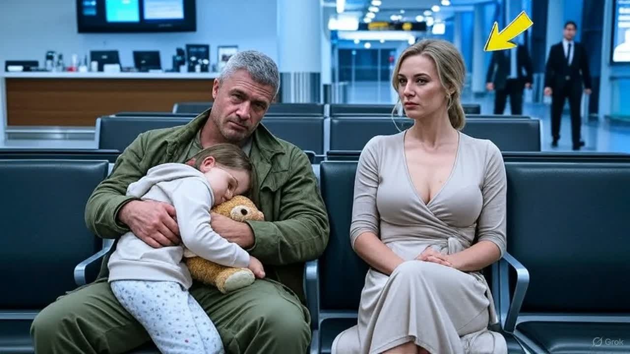 Alleinerziehender Vater schläft am Flughafen – ohne zu wissen, wer neben ihm liegt…