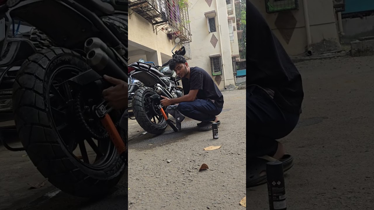 Triumph Scrambler Chain Maintenance with Wash