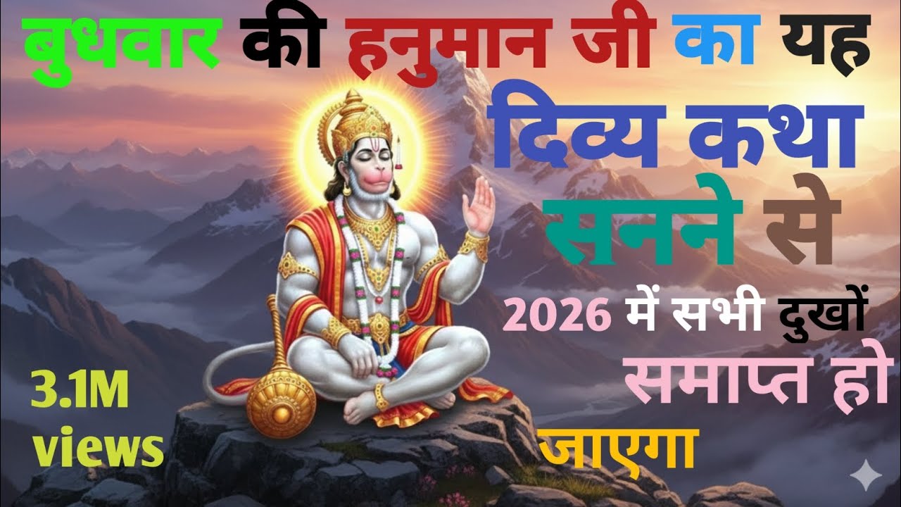 बुधवार की हनुमान जी के यह दिव्य कथा सुनने से 2026 में आने वाले सभी दुःख दूर हो जाएंगे इस लियपूरासुने