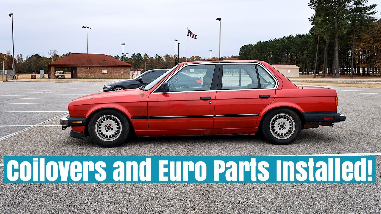 INSTALLING COILOVERS ON MY BMW E30!!