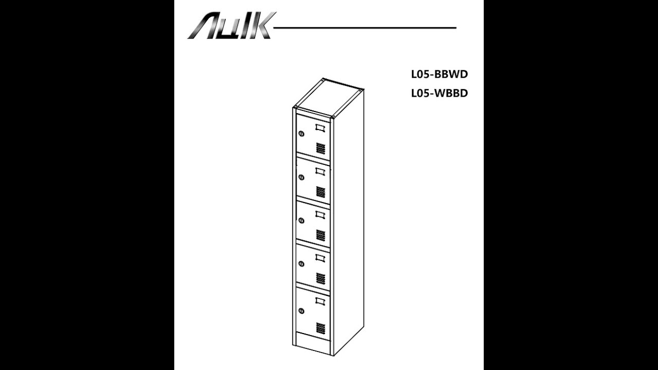 Aulk Metal Locker Storage Cabinet with 5 Doors