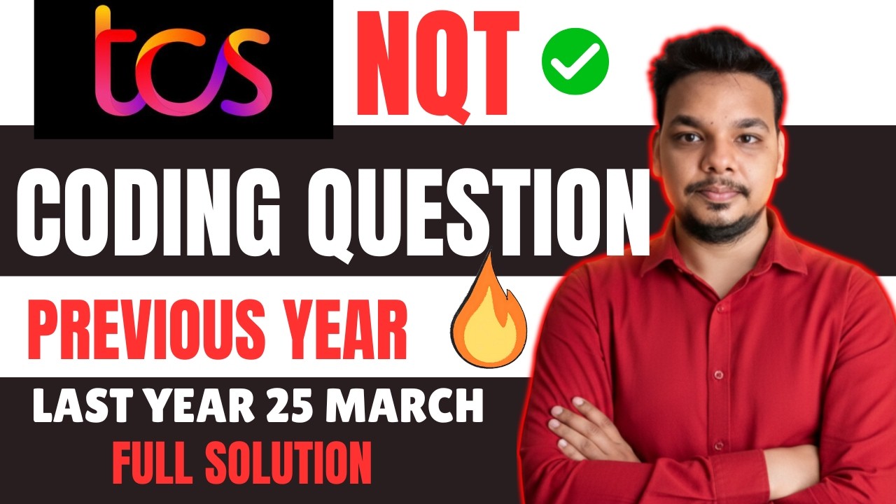 TCS NQT Coding Question Solution | TCS NQT Coding Preparation 2026 | Previous Year Exact Questions