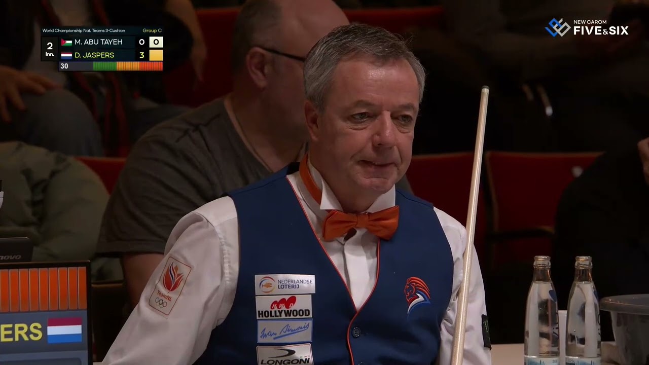 Qual. - Mashhour ABU TAYEH vs Dick JASPERS (35th World Championship Nat. Teams 3-Cushion)