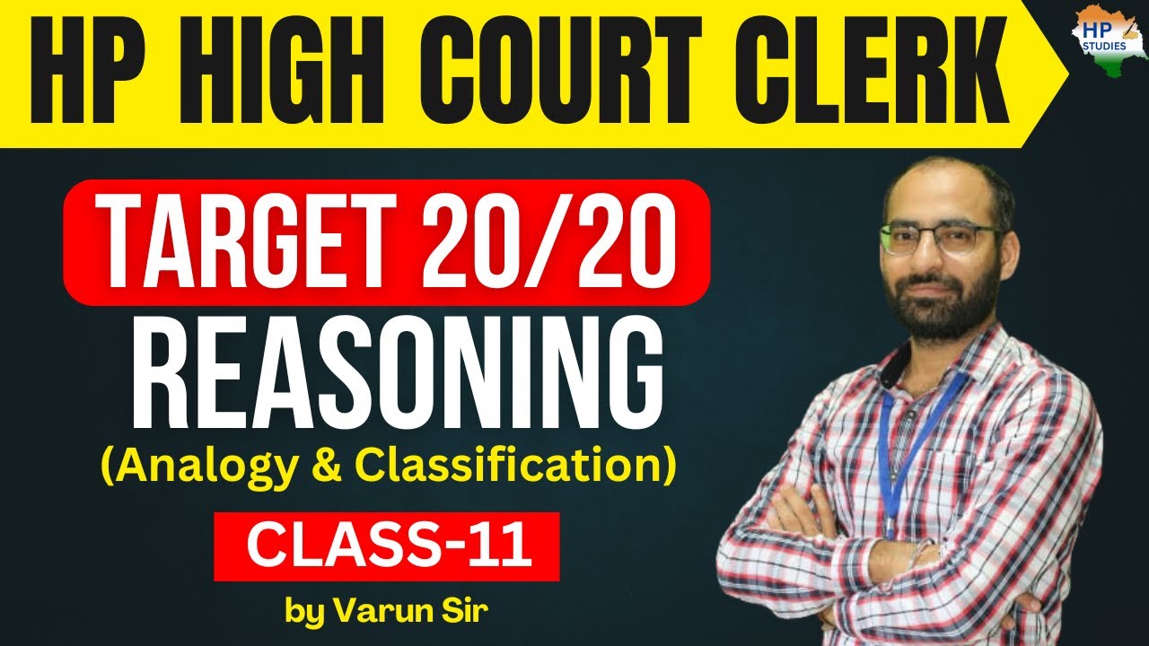 HP High Court Clerk | Reasoning (Class -11) | Target 20/20 #hphighcourt