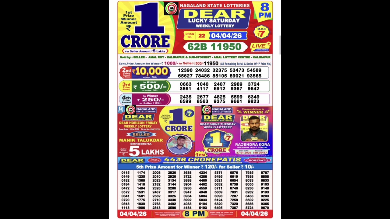 Dear Lottery 8 PM Result Today 🔴 | Live Draw Update | Lottery Sambad
