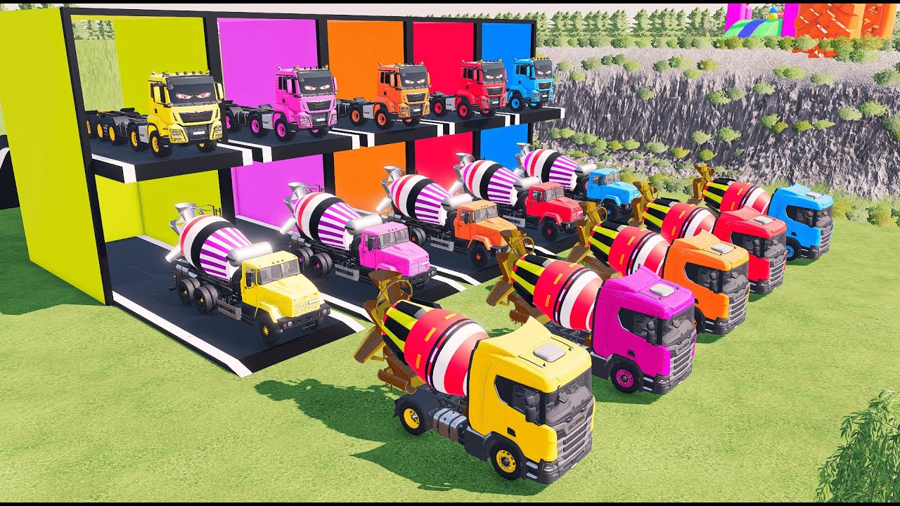 COLOR GARAGE TRUCK DRIVING – BIG MIXER TRUCK ON CRAZY ROUTES | #fs22 #trucksimulator #volvotrucks
