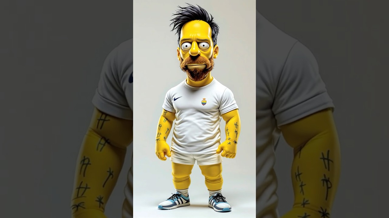 Fusion Messi Meet Homer Simpsons #aifusion #lionelmessi #simpsons #shorts #fusion