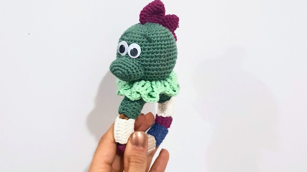 Amigurumi Örgü Çıngırak Dino Yapımı 2