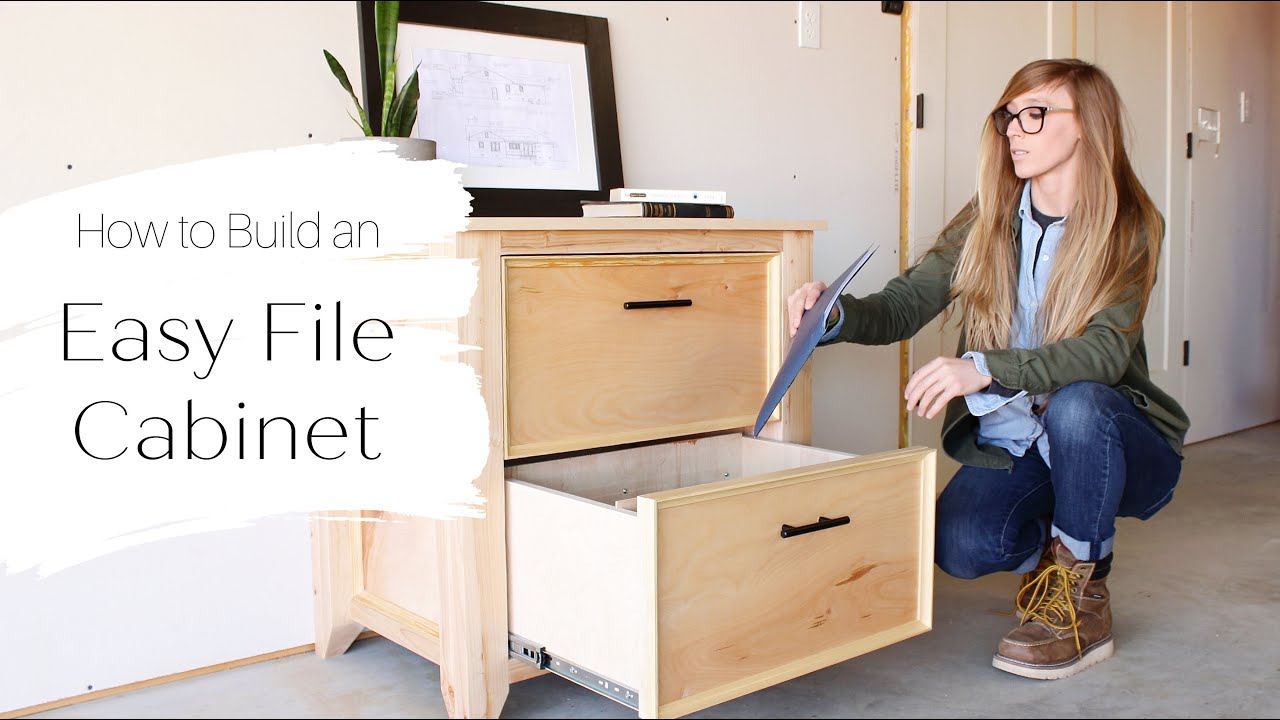 How to Build an EASY File Cabinet--{Using Plywood and 2x4s!}
