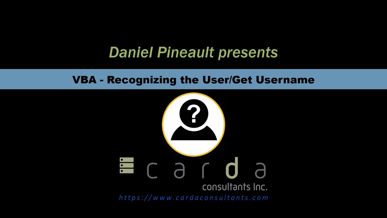 VBA - Recognizing the User-Get Username