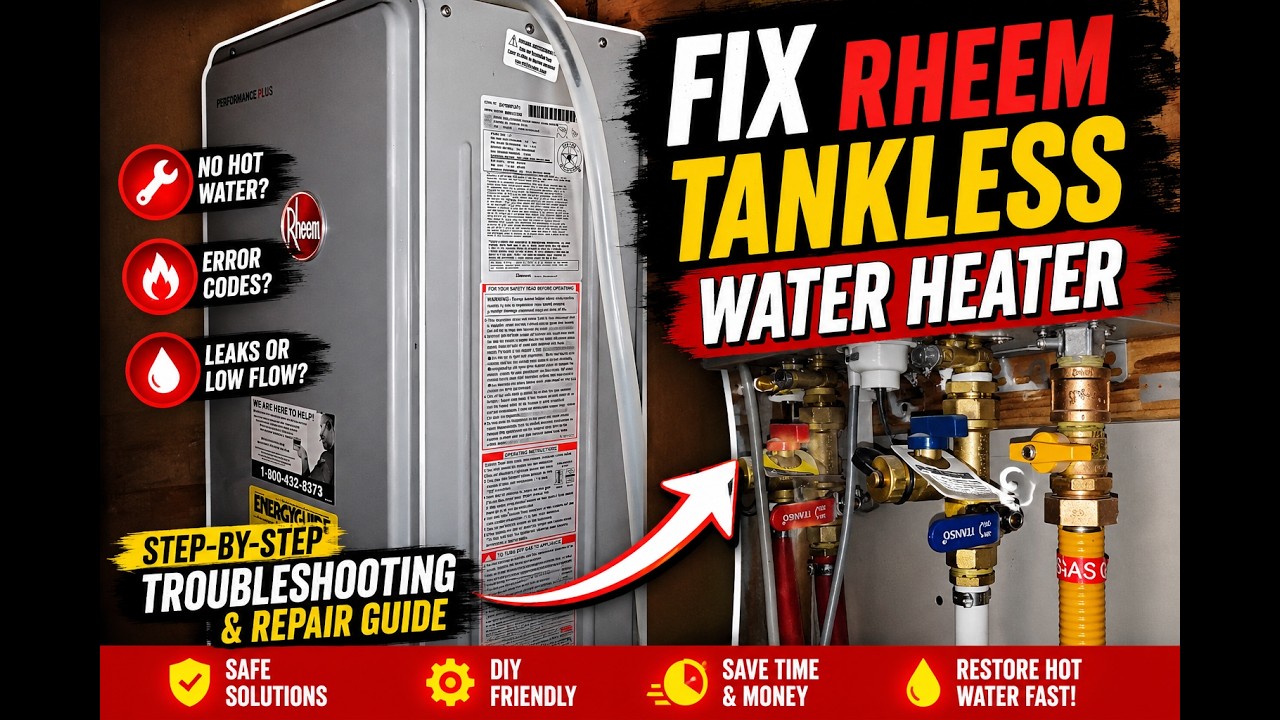 How To FIX A Rheem Tankless Water Heater That Does Not Turn On or Hot Water Flow Is Weak!