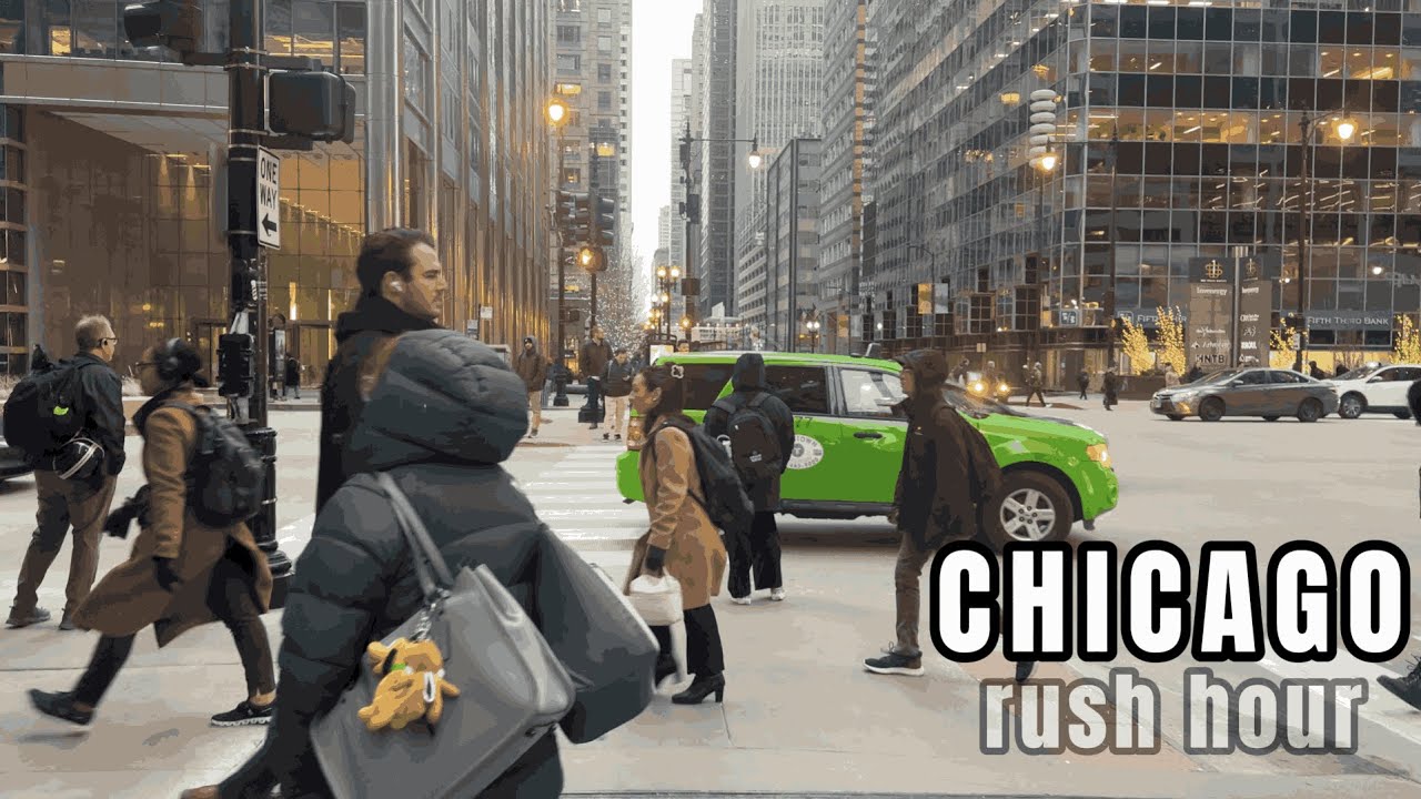 7AM CHICAGO Rush Hour Walking Tour January 13, 2026 4K
