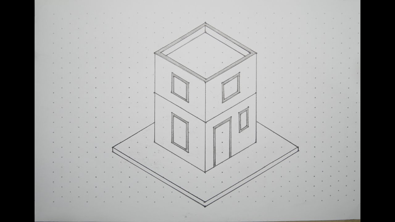 How To Draw a Simple House in Isometric - Beginner