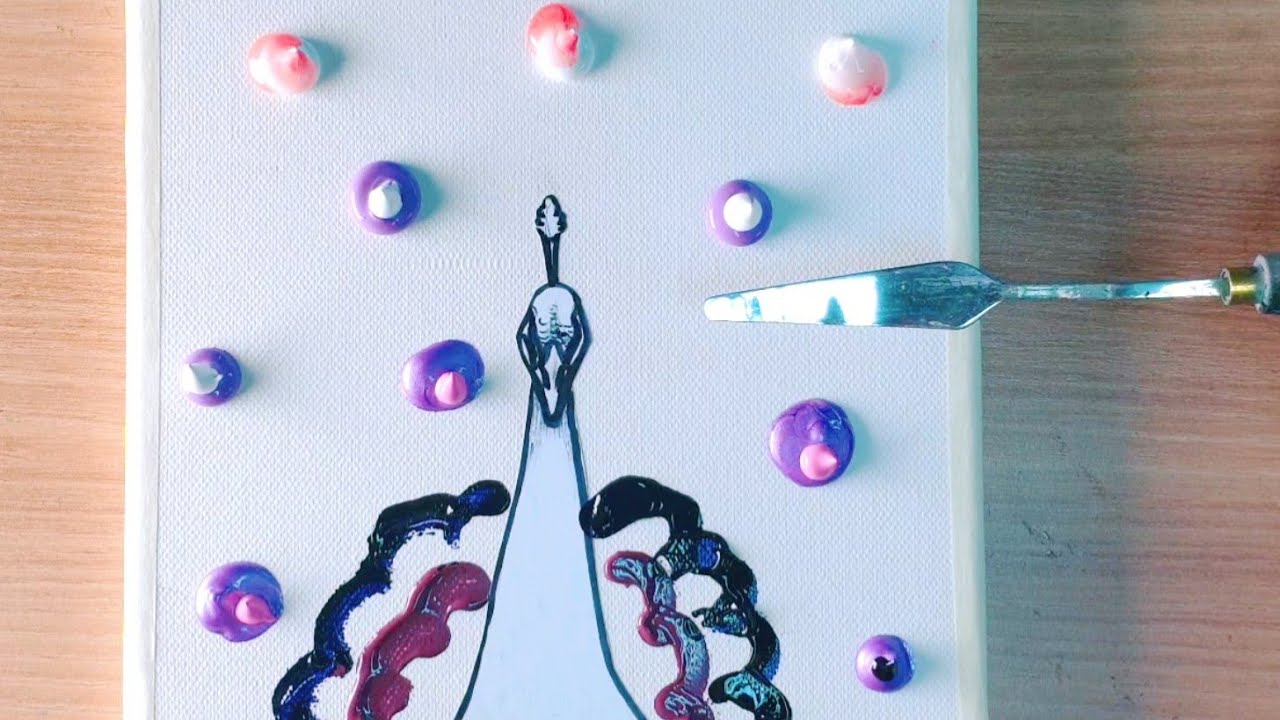 Cloud Peacock #87/Cloud Acrylic Painting on canvas Step by Step/Satisfying