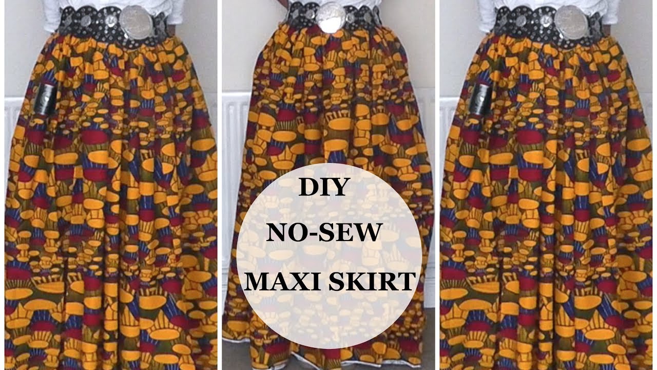 ✂️DIY :NO SEW MAXI SKIRT - NO SEWING MACHINE NEEDED || VERY EASY| IPHIE ANI