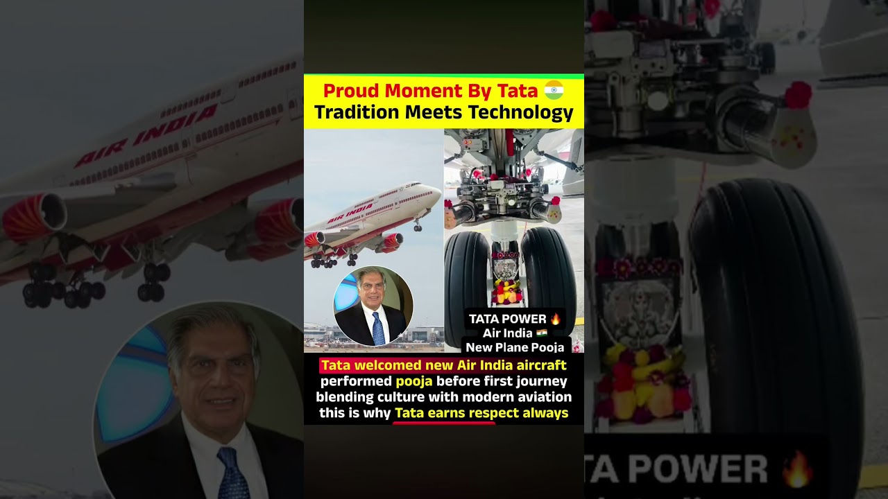 Tata Group performed a traditional pooja for a new Air India aircraft before its operations
