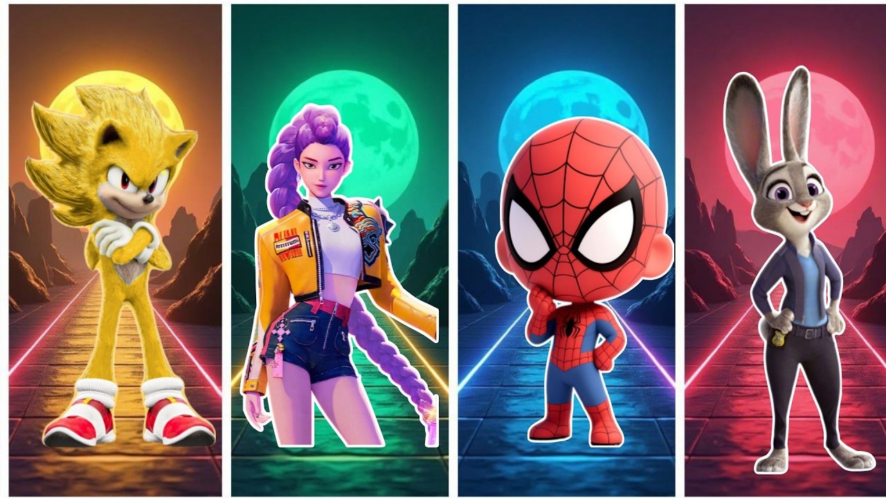 Zootopia 2 🆚 Kpop 🆚 Spidey  🆚 Sonc Coffin Dance Song (Cover) Tiles Hop EDM Rush🎶#77
