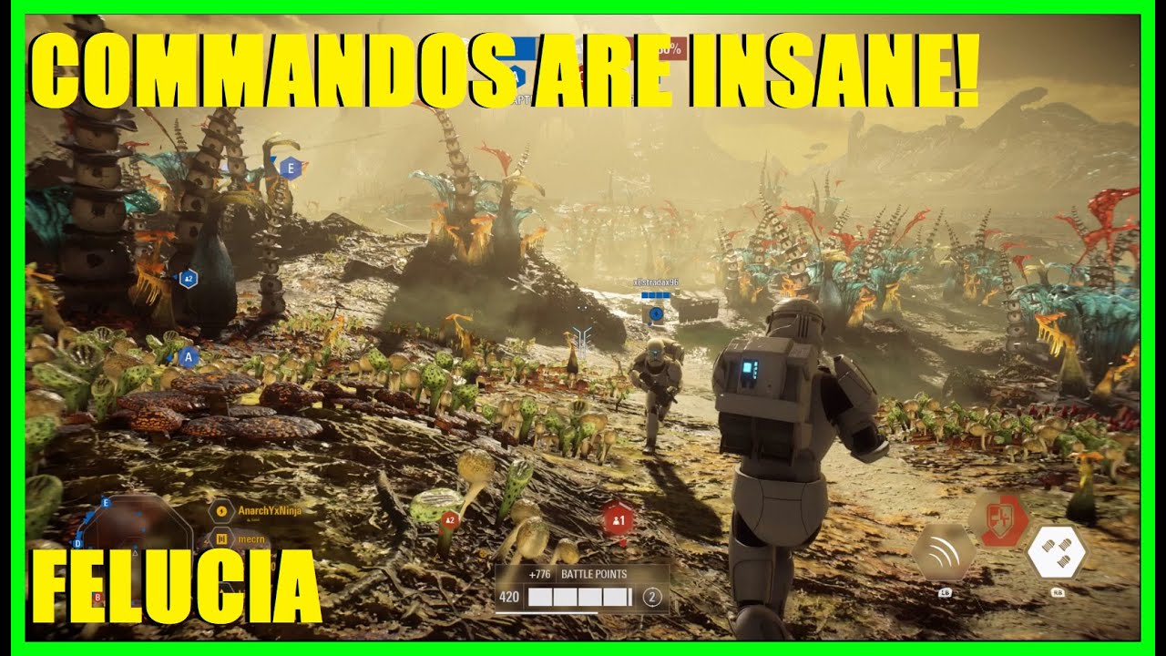 Star Wars Battlefront 2 - NEW Clone Commandos are CRAZY GOOD! Obi Wan's new rush attack! (Felucia)