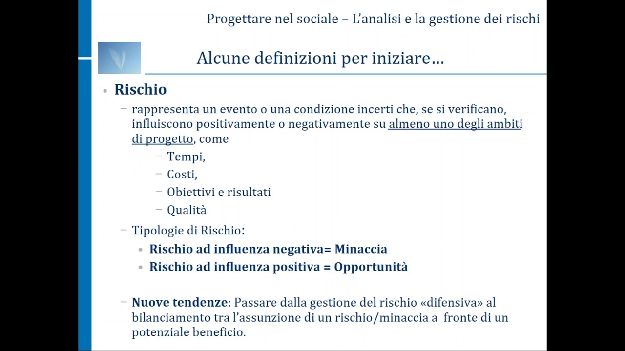 Paolo Cecchini   La gestione dei rischi nel progetto