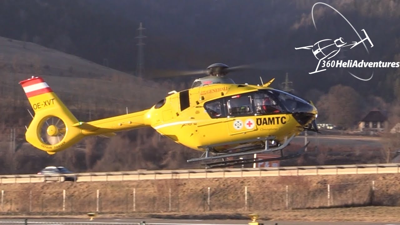 &Ouml;AMTC H135 landing at St Michael in Obersteiermark
